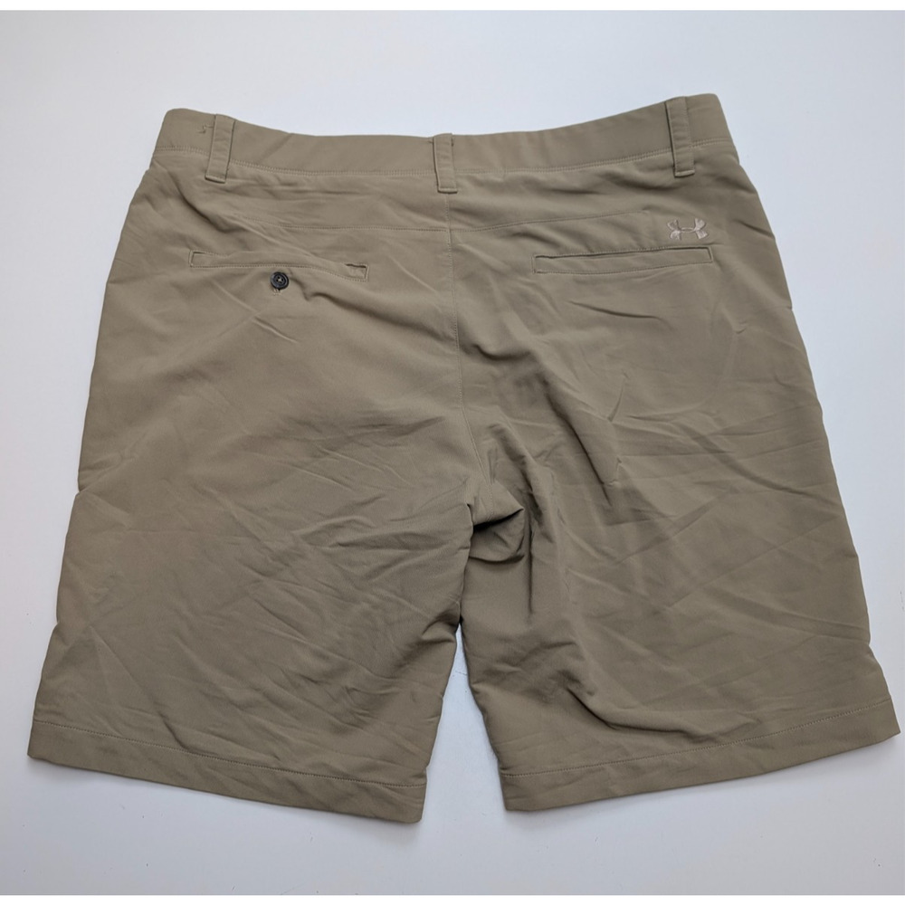 Under Armour Matchplay Shorts Men's 38 Tan Khaki Mid Rise Stretch Performance - Picture 3 of 16